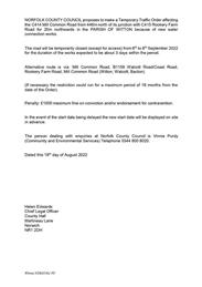 Temporary Traffic Order