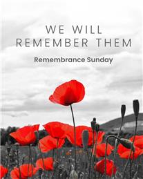 Remembrance Service, Sunday 9th November at 10:50am.
