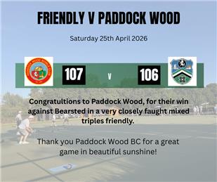 Friendly V Paddock Wood