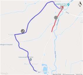 Temporary road closure along Isombridge Lane
