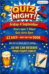 Quiz Night - Friday 4 September 