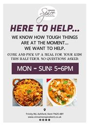 Cinammon Spice are providing 1000 meals this half term