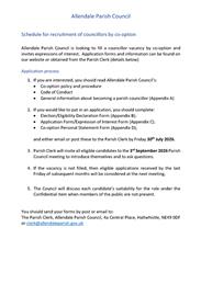 Councillor vacancy - expressions of interest invited