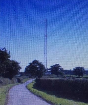 Mock up Drawing of How it will Appear - Planning Application for a 20M Steel Lattice Antenna at Grange Farm