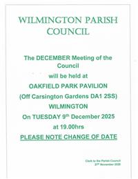 December Meeting of the Council - Note Change of Date