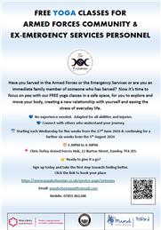 Armed Forces Hub update - drop in sessions and Yoga classess