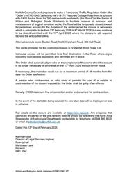 Temporary Traffic Regulation Order