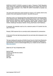 Temporary Traffic Regulation Order