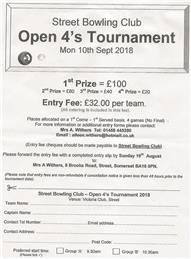 Street Open 4s- Monday 10th September