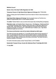 High Street (Part), Ogbourne St George commencing 17th July 2024