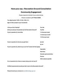 Have your say - Recreation Ground Consultation