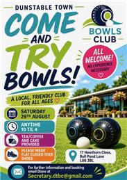 TRY BOWLS! 29TH AUGUST 2026