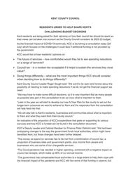 KCC Consultation - Budget