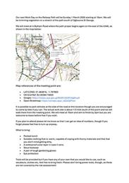 Work Day on the Railway Path Sunday 1 March 2026, 10am