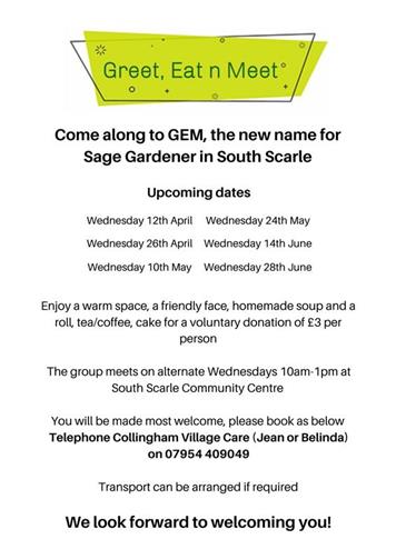  - Upcoming GEM dates in South Scarle