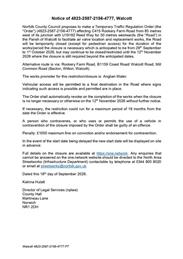 Temporary Traffic Regulation Order