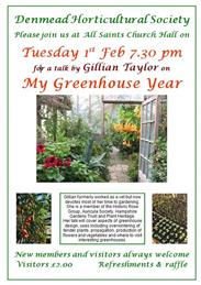 Talk on Feb 1st:- My Greenhouse Year by Gillian Taylor