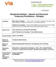 Road Closure Edingley