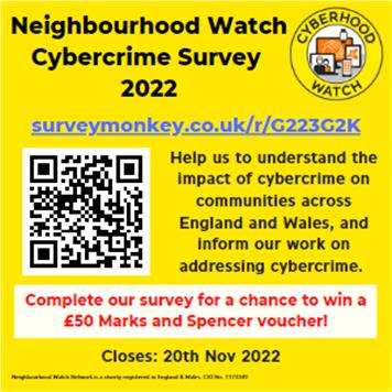  - Win £50! Enter the Neighbourhood Watch Cybercrime Survey