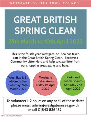  - Great British Spring Clean - Volunteers needed!