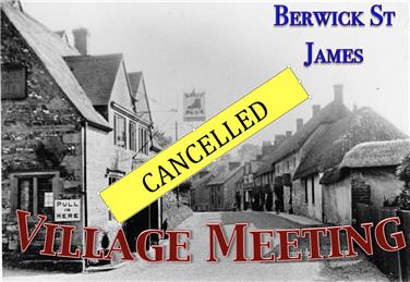  - Village Meeting - Monday 19th March - CANCELLED