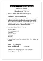 Notice of Resignation of Councillor
