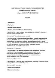 Planning Meeting 08/11/21