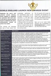 Bowls England New Awards Event