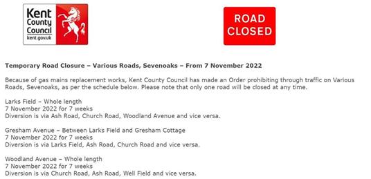  - Road Closures - 7 November 2022