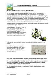 New Exercise Equipment in the Recreation Ground