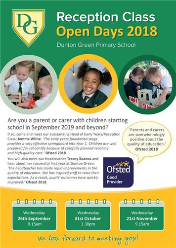  - Dunton Green Primary School Open Days