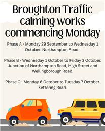 Traffic Calming works commencing on Monday 29th Sept