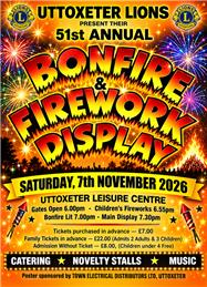 BONFIRE AND FIREORKS NOVEMBER 7TH