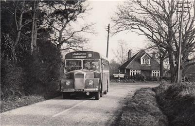 1956 Aldershot & District Dennis Falcon Strachan 30 seat bus, this one is the number 13 going to the Swan Hotel via Kingsley.  - New Photograph added to website