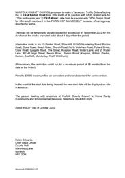 Temporary Traffic Order