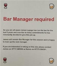 Wanted: Bar Manager