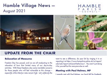  - Hamble Village Newsletter - August 2021