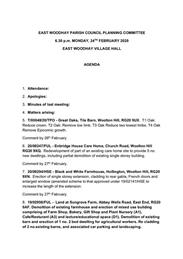 Planning Committee Meeting Agenda 24/02/20