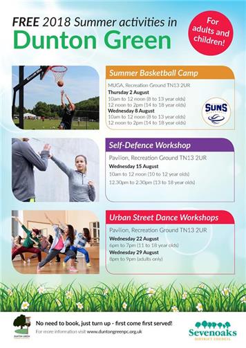  - FREE 2018 Summer Activities in Dunton Green