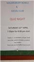 Quiz Night 22nd April