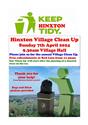 HINXTON VILLAGE CLEAN-UP: Sunday 7th April
