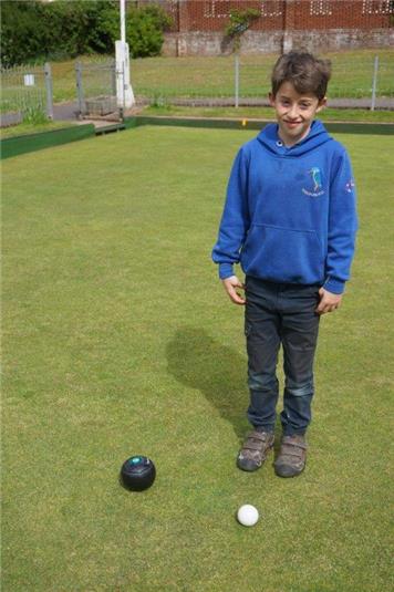 Proud young person to get this close after only one session - well done - Play Bowls Taster Days are under way