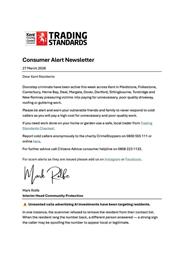 Trading Standards Alerts - 27 March 2026