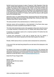 Temporary Traffic Regulation Order