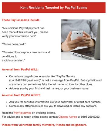  - Residents Targeted by Pay Pal Scam