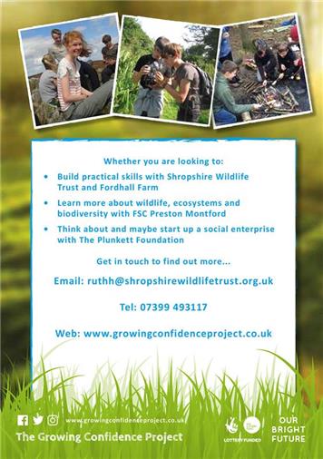  - Wildlife Opportunities for 11-25 year olds with The Growing Confidence Project