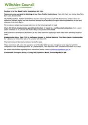 Clack Hill / Hollow Way Traffic Changes