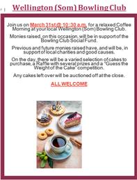 Coffee morning- Tuesday 31st March: 10.30am