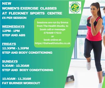  - New Women's Exercise Classes at Fleckney Sports Centre
