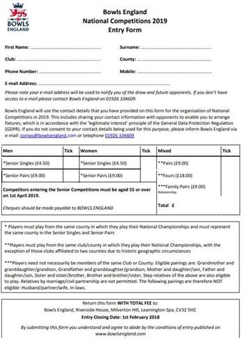  - Bowls England National Competitions